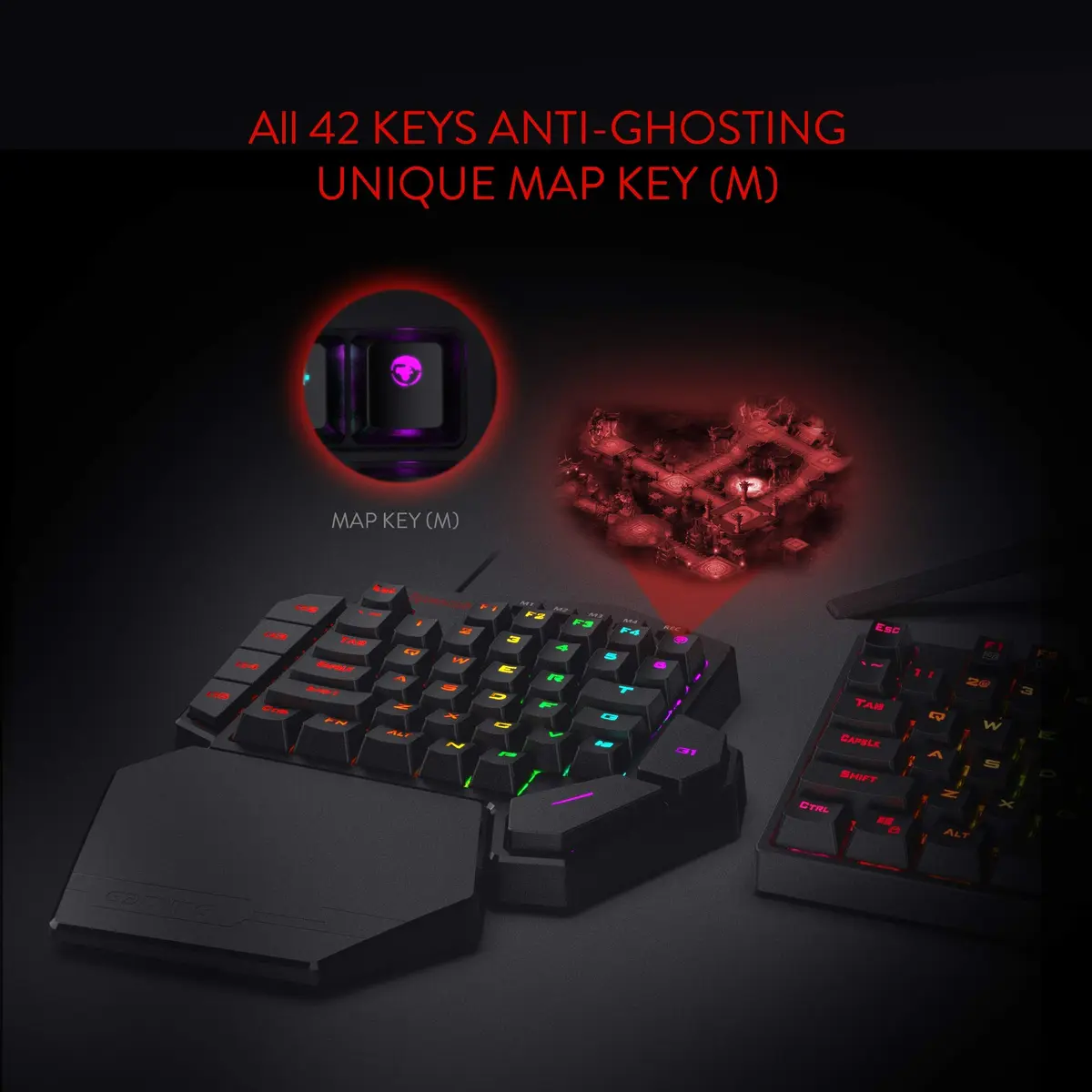 Redragon K585 DITI One-Handed RGB Mechanical Gaming Keypad with Hot-Swappable Switches & Wrist Rest - view 7