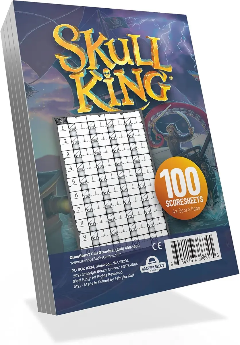 Grandpa Beck's Games Skull King Replacement Score Pads | Pirate Trick-Taking Card Game Accessories - main product image