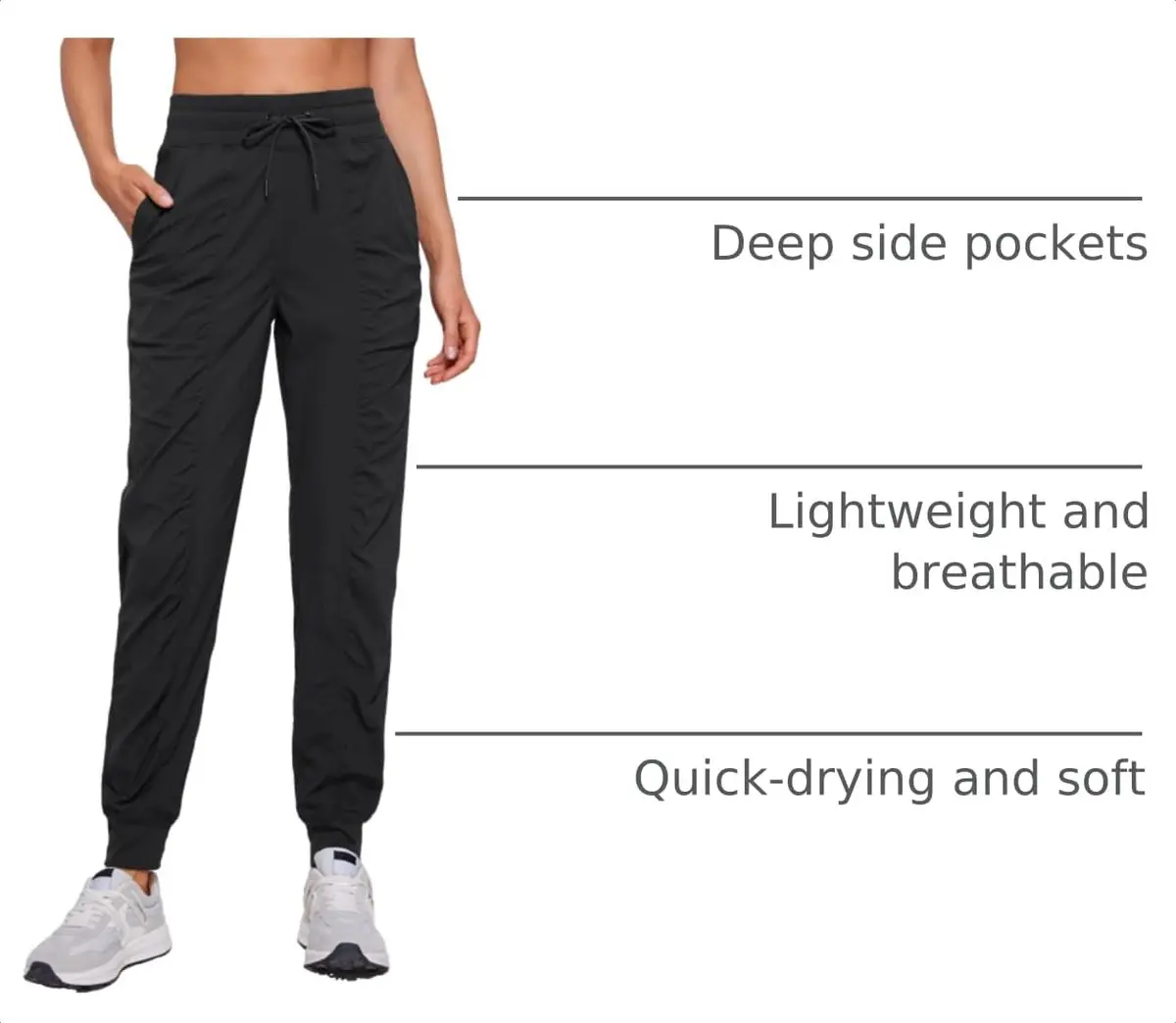 CRZ YOGA Ease Line Joggers 28.5" Black Large | Breathable, Durable Active Pants for Women - view 4