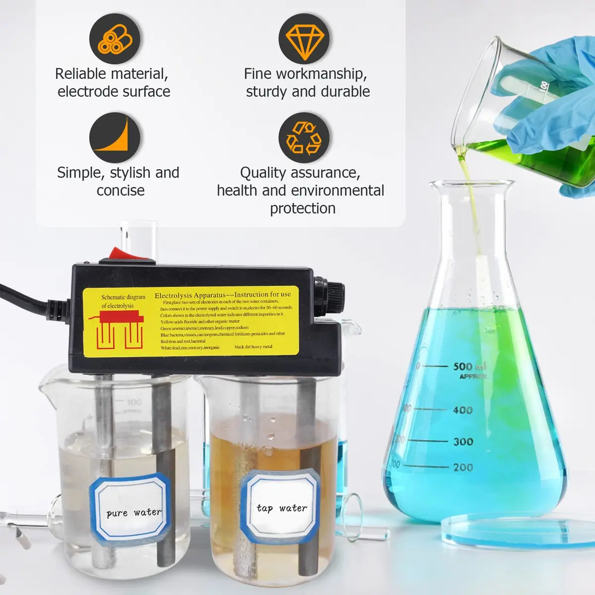 Consfly Water Electrolyzer Water Quality Tester Home Use | Quick & Easy Water Analysis - view 7