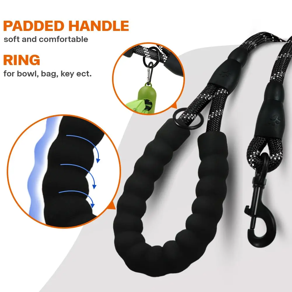 Taglory 6 FT (1.83 m) Padded Handle Rope Dog Leash | Heavy Duty Climbing Rope for Large Dogs - view 4