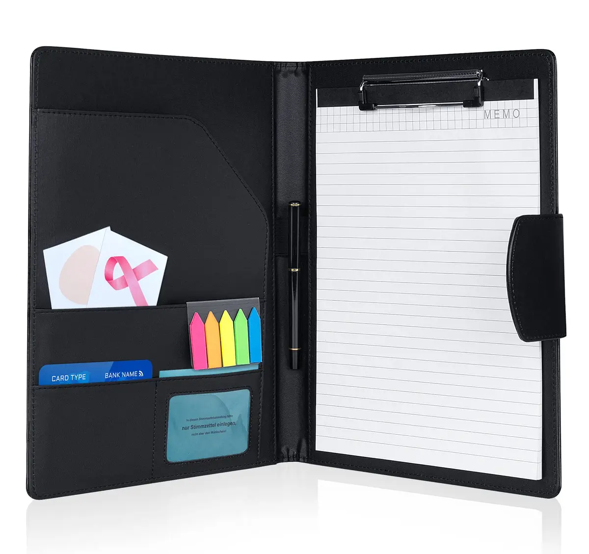 Agoer Professional Padfolio with Clipboard,3X Magnetic Closure Cover,Faux Leather | A4 Size, Business Organizer - main product image