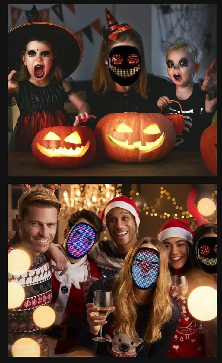Depointer Life Led Mask with Bluetooth-compatible App Controlled, Customizable Shining Mask, unisex-adult | Bluetooth & DIY Light Display - view 6