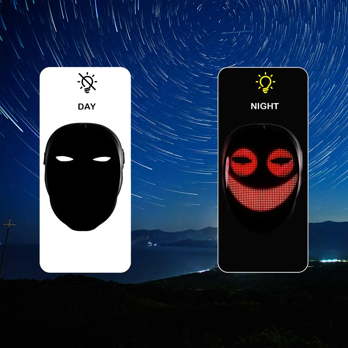 Depointer Life Led Mask with Bluetooth-compatible App Controlled, Customizable Shining Mask, unisex-adult | Bluetooth & DIY Light Display - view 3