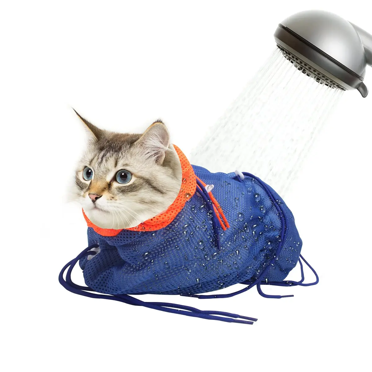 Catcan Cat Bathing Bag Anti Scratch-Washing Grooming Shower Bag for Nail Trimming, 70 cm (27.56 in) Body Girth | Breathable Mesh for Safe Grooming - view 8