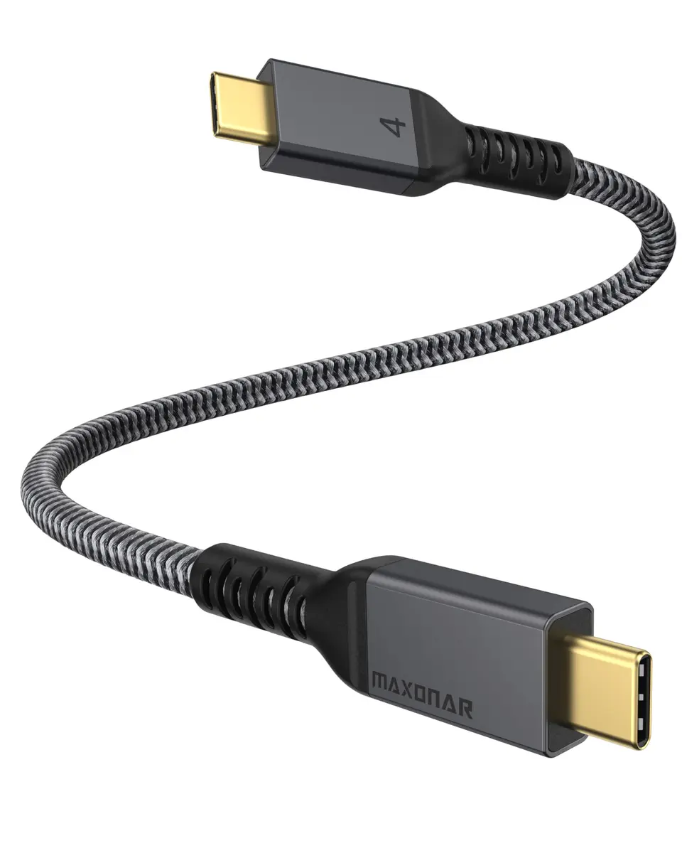 Maxonar Thunderbolt 4 Cable 0.5m (1.6Ft) | 40Gbps Data Transfer, 240W Charging, 8K Video Output - main product image