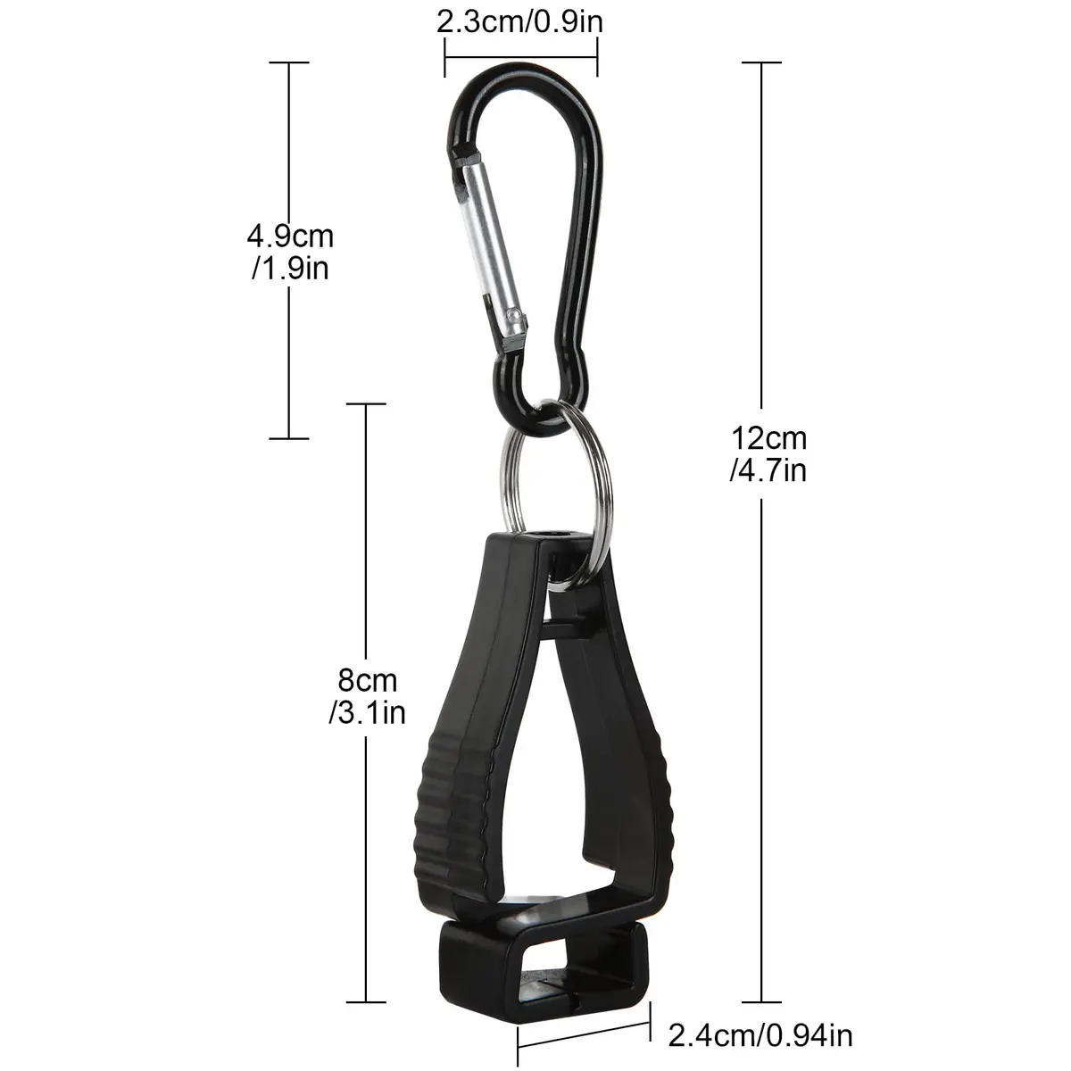 FVIEXE 20PCS Glove Clips with Metal Carabiner & Plastic Grip | Black & Orange - view 2
