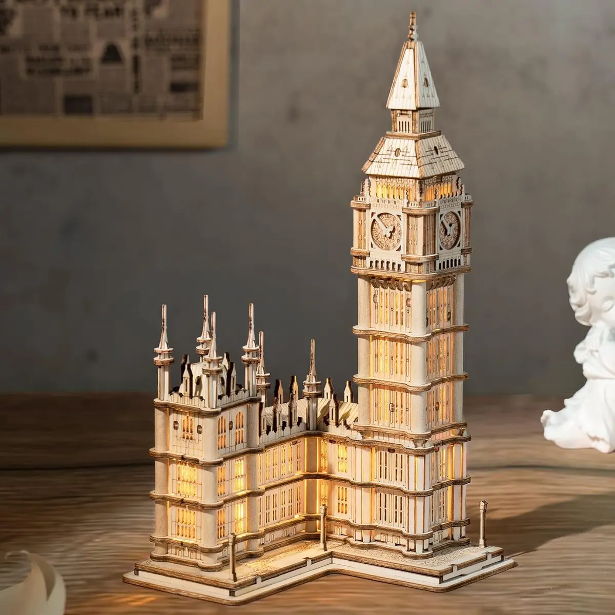 Rolife 3D Wooden Puzzles Big Ben Craft Model Kits for Adults to Build Birthday Gift for Family and Friends | Assembly Time 1.5 hrs - view 5
