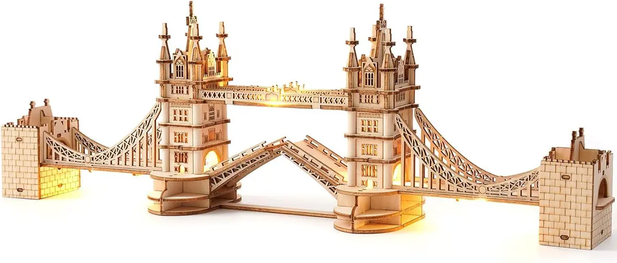 Rolife 3D Wooden Puzzles London Tower Bridge Kit | Beginner DIY Model for Adults & Kids - main product image