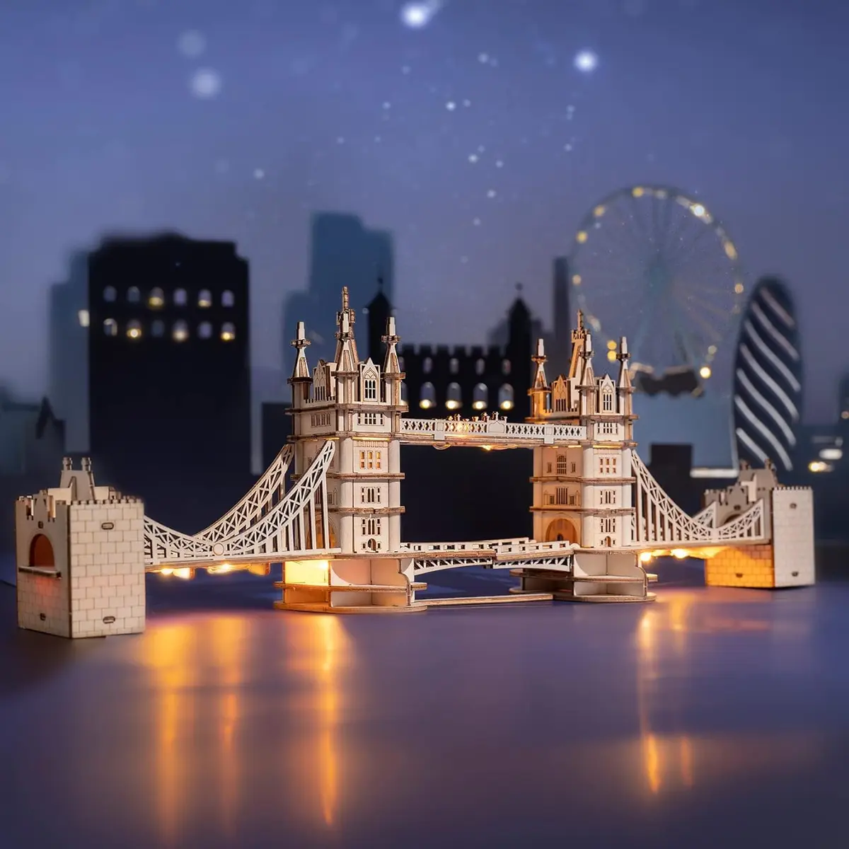Rolife 3D Wooden Puzzles London Tower Bridge Kit | Beginner DIY Model for Adults & Kids - view 6