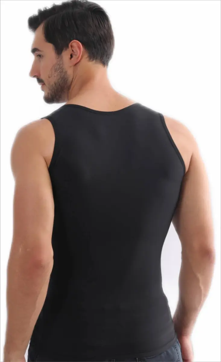 Henicepte Mens Compression Shirt Tummy Control Undershirt Slimming Body Shaper Vest | Flat Chest & Stomach - view 3