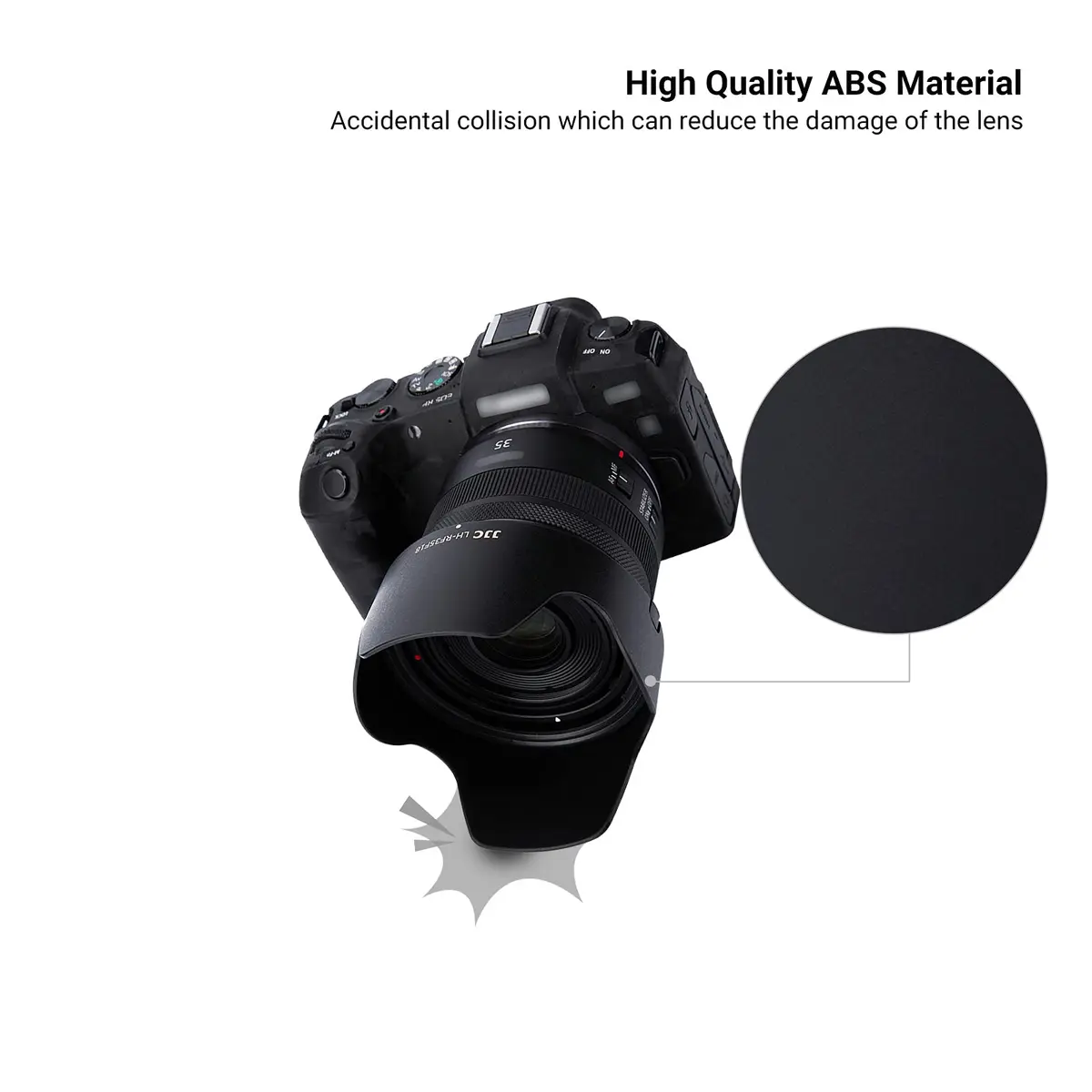 JJC Tulip Flower Lens Hood for Canon RF 35mm f/1.8 Macro IS STM Lens, Reversible Shade with 52mm Filter & Cap Compatibility (89mm x 49mm x 89mm) - view 6