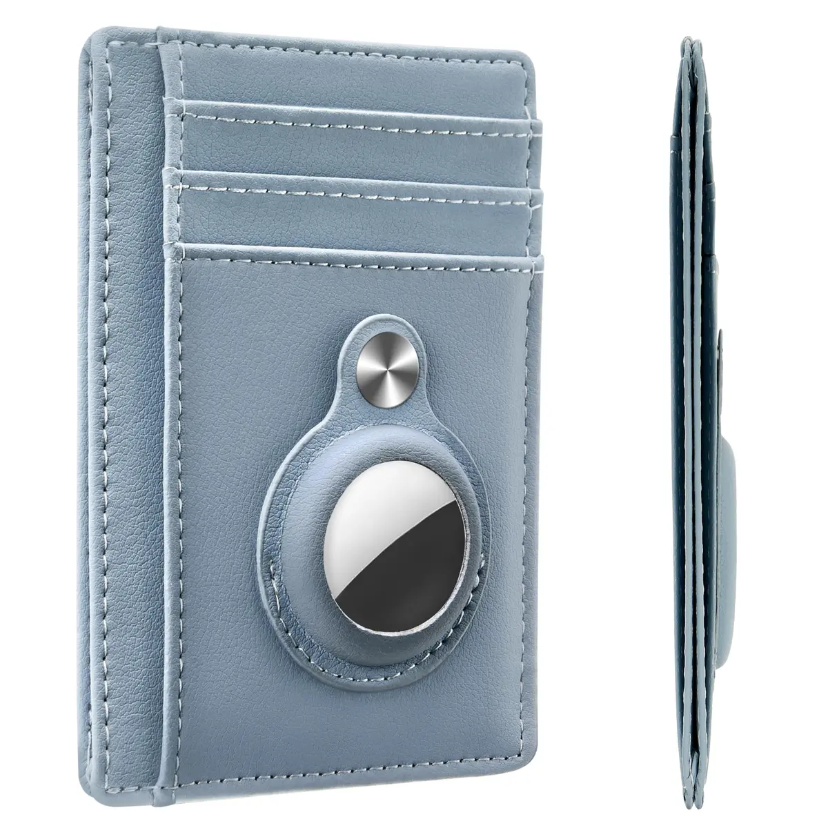 Hawanik Slim Minimalist Front Pocket Air Tag Wallet Thin Card Holder with RFID Blocking, Light Blue 7.6 cm x 10.4 cm x 0.3 cm (3" x 4.1" x 0.12") | Securely Holds AirTag & Cards - main product image