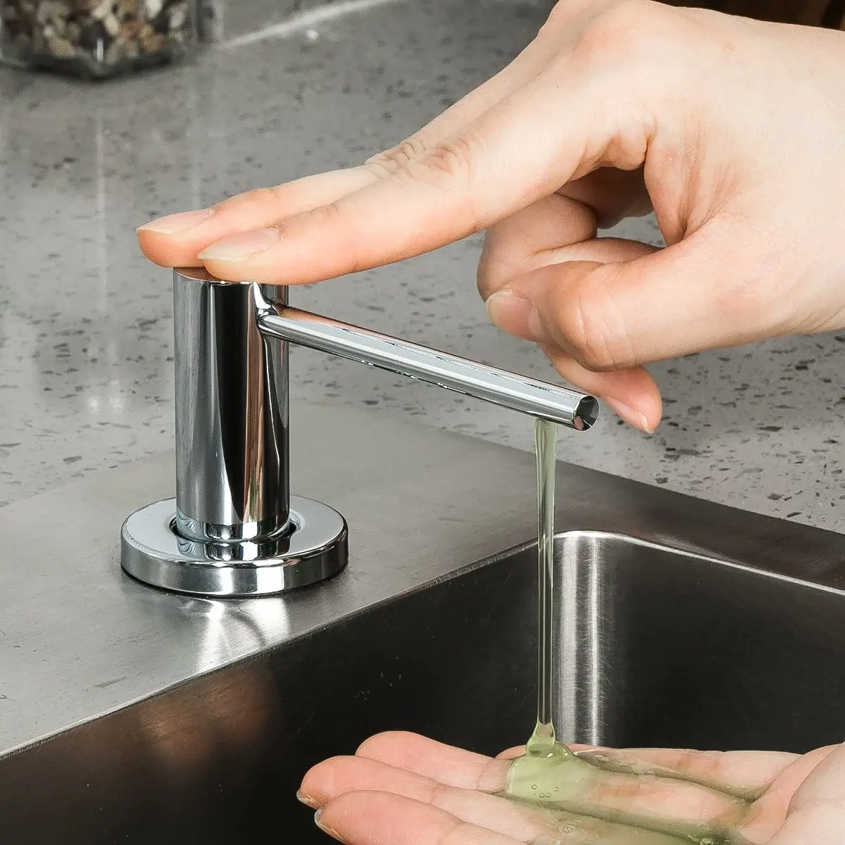 GAPPO Stainless Steel Kitchen Sink Soap Dispenser 17 oz | Polished Chrome Finish, Easy Install & Durable (70-120 chars) - view 4