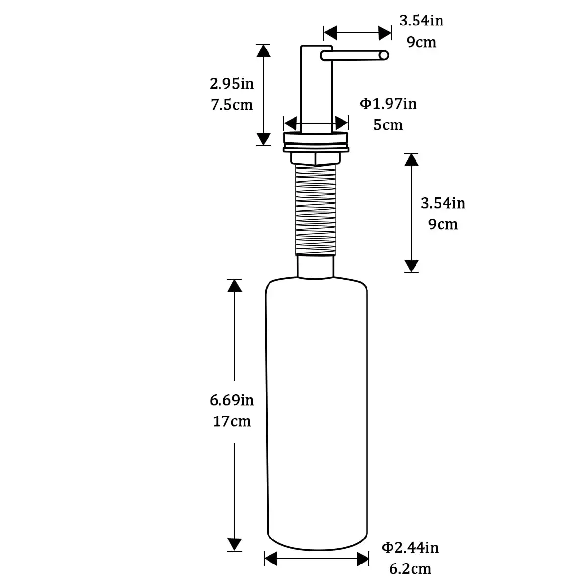 GAPPO Stainless Steel Kitchen Sink Soap Dispenser 17 oz | Polished Chrome Finish, Easy Install & Durable (70-120 chars) - view 5