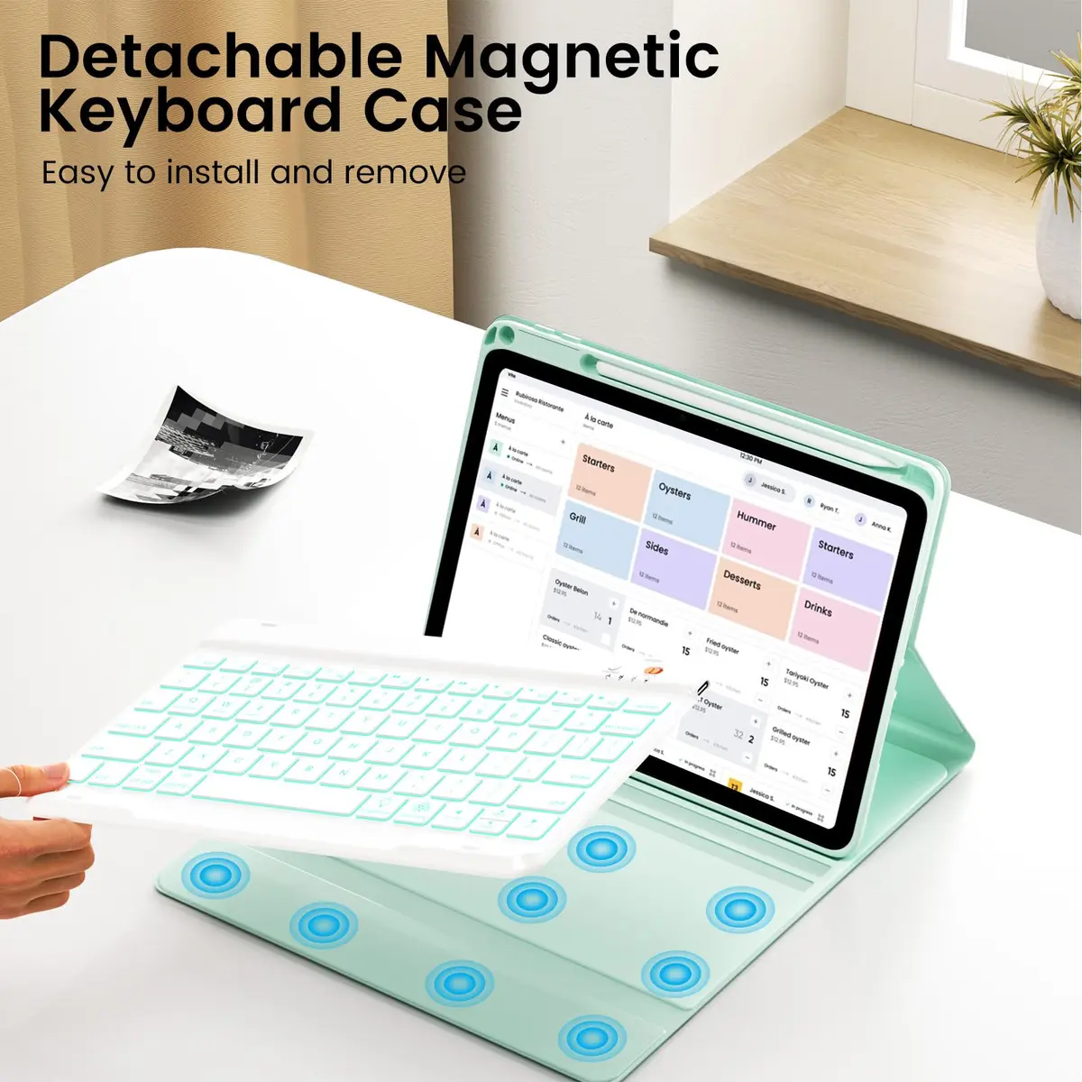 OYEEICE Keyboard Case for iPad 9th/8th/7th Gen 10.2 Inch & Air 3rd Gen 10.5 Inch with 7-Color Backlit Keyboard & Pencil Holder - view 8