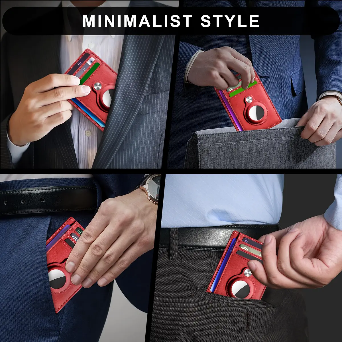 Hawanik Slim Minimalist Front Pocket Wallet for Men | Airtag Holder, RFID Shield, Thin Card Case (3.3" x 4.1") - view 6