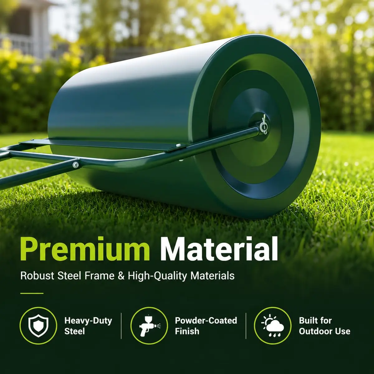 ARNOT Lawn Roller 13x24-Inch Steel Garden Drum for Leveling & Germination | Heavy-Duty, Rustproof, Lightweight - view 4