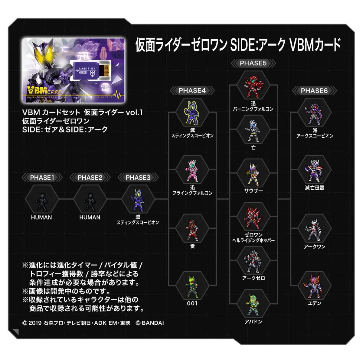 BANDAI Kamen Rider Zero-One VBM Card Set: Zea & Ark - Child, Teen, Cards | 2 Cards (2-Pack) - view 6