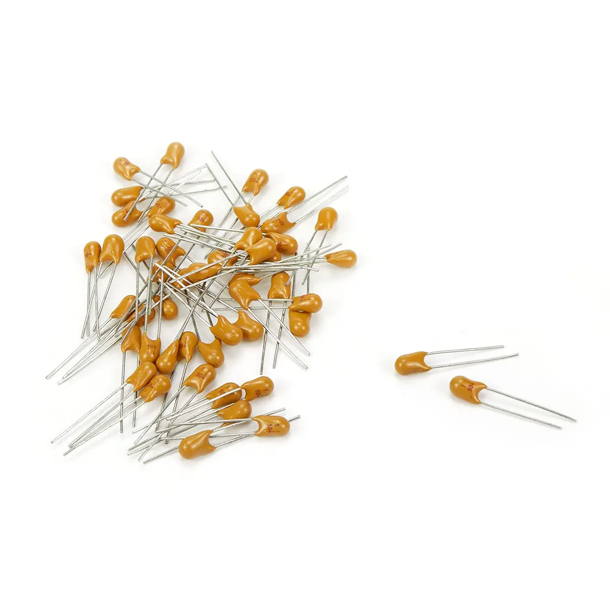 Dahszhi 50V 1uF Tantalum Capacitor 50Pcs | Radial Dipped, Solid Bead, Military & Electronics Use - main product image