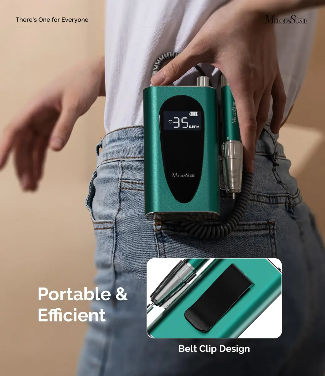 MelodySusie MM400C Cordless Nail Drill 35,000 RPM | Professional Rechargeable Electric Nail File with 15+ Hour Battery - view 2