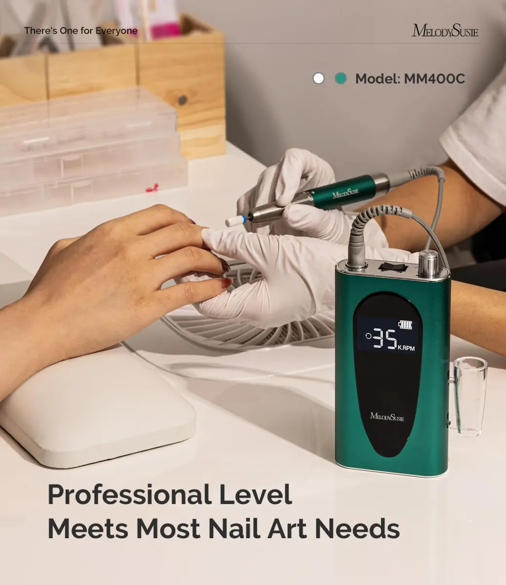 MelodySusie MM400C Cordless Nail Drill 35,000 RPM | Professional Rechargeable Electric Nail File with 15+ Hour Battery - view 4