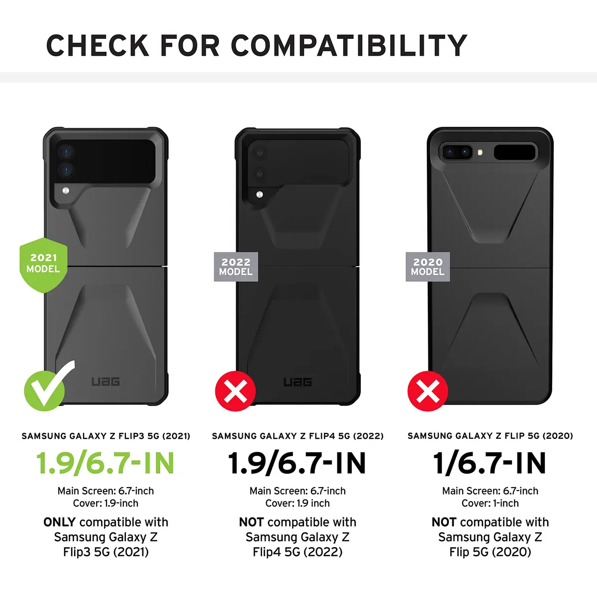 URBAN ARMOR GEAR Civilian Case for Samsung Galaxy Z Flip3 5G (2021) Olive | Military-Grade Drop Protection - view 2