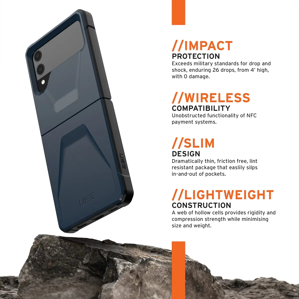 URBAN ARMOR GEAR Civilian Case for Samsung Galaxy Z Flip3 5G (2021) | 16.9cm (6.7 inch) Screen - view 3