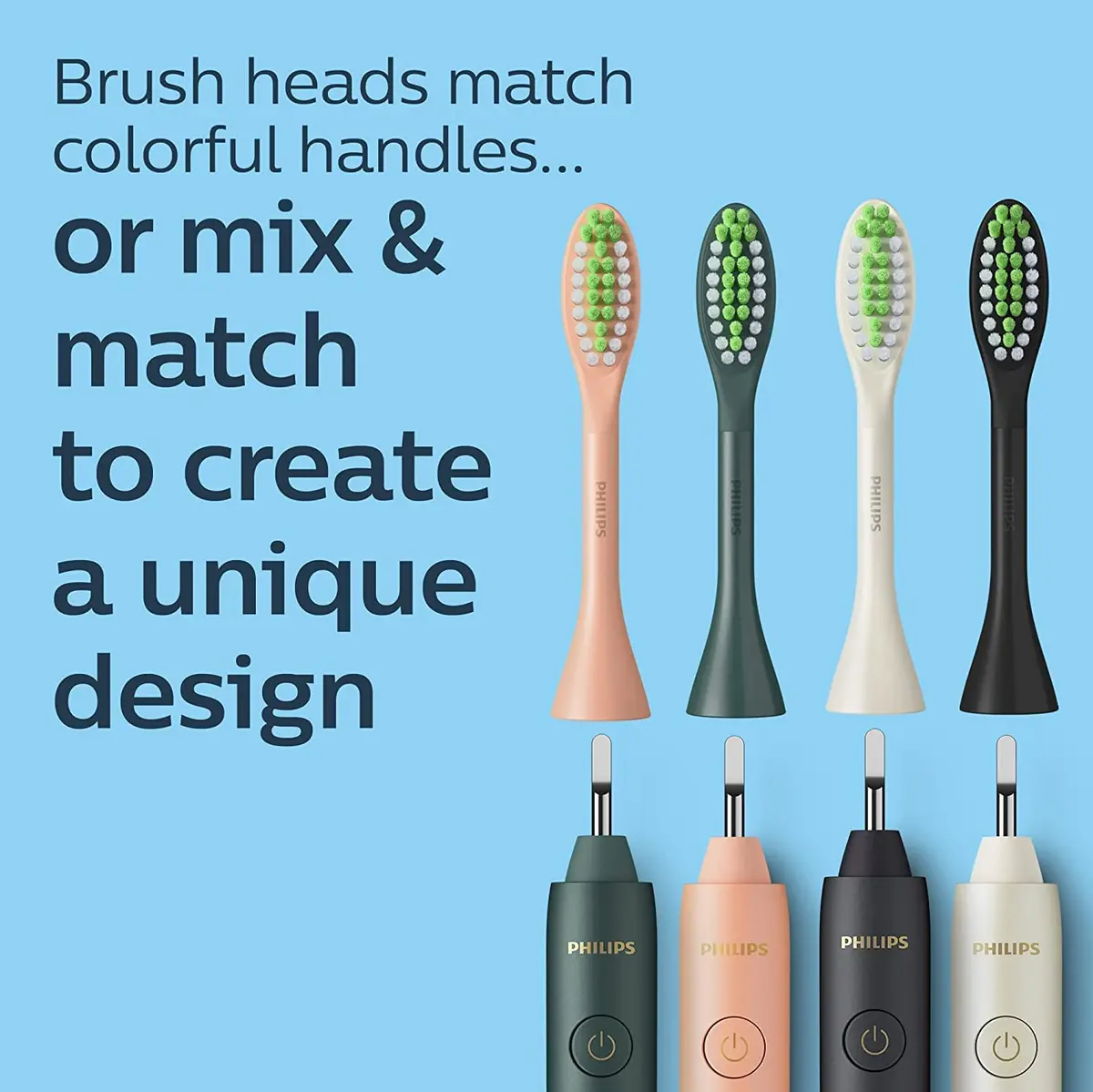 Philips Sonicare One Genuine Replacement Brush Heads, 2-Pack, White | Micro vibrations & tapered bristles for brighter smile - view 5