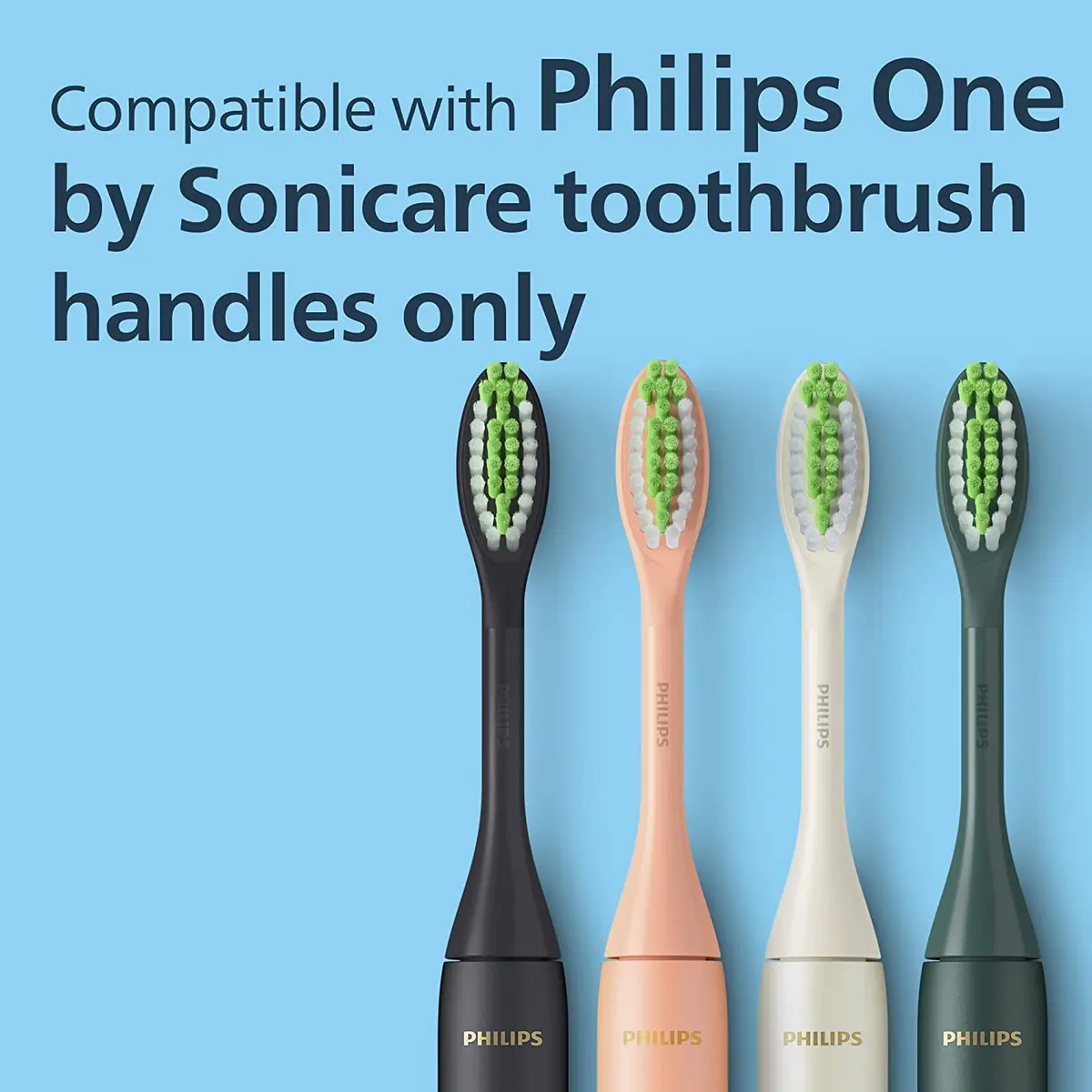 Philips Sonicare One Genuine Replacement Brush Heads, 2-Pack, White | Micro vibrations & tapered bristles for brighter smile - view 2