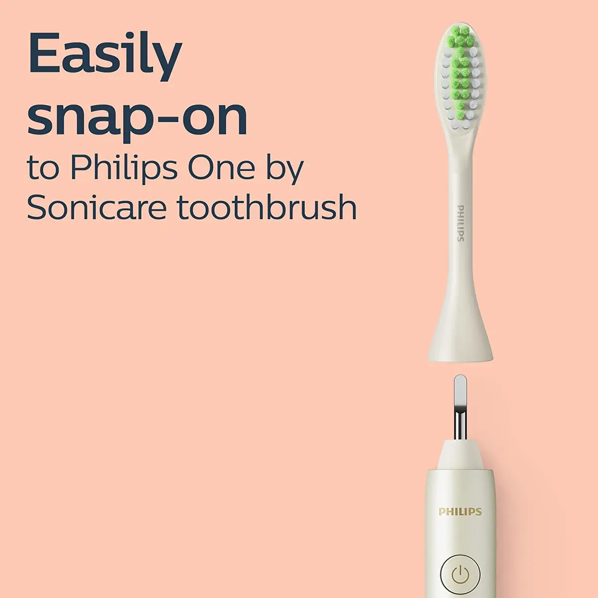 Philips Sonicare One Genuine Replacement Brush Heads, 2-Pack, White | Micro vibrations & tapered bristles for brighter smile - view 4