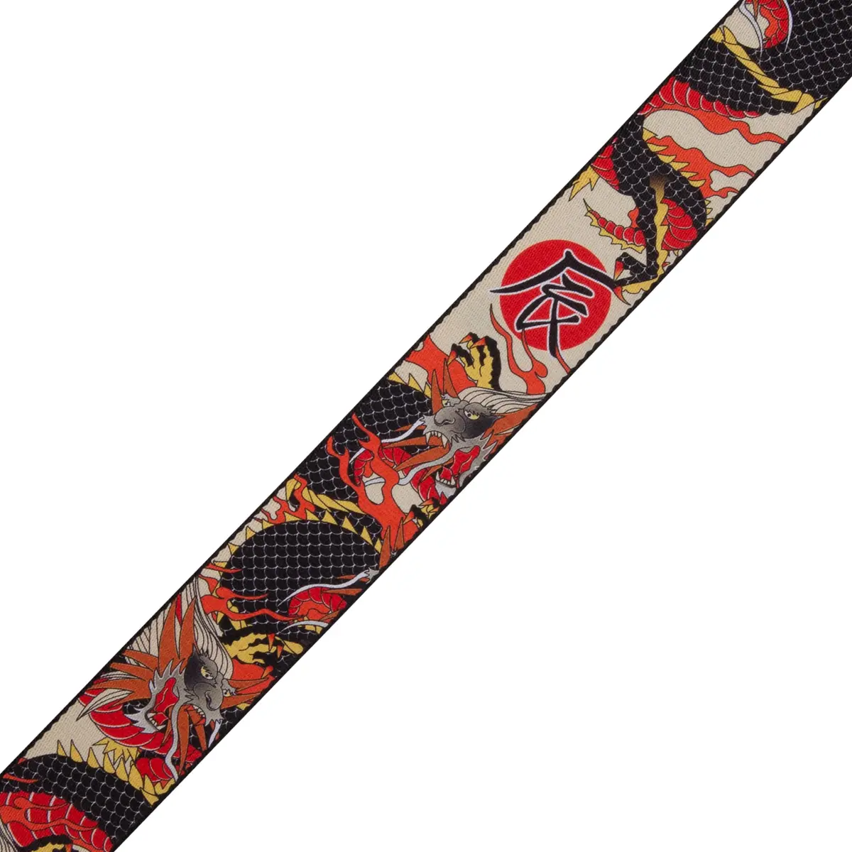 Levy's Leathers 2” Wide Polyester Guitar Strap with Genuine Leather Ends | Japanese Dragon Motif (MPD2-123) - view 3
