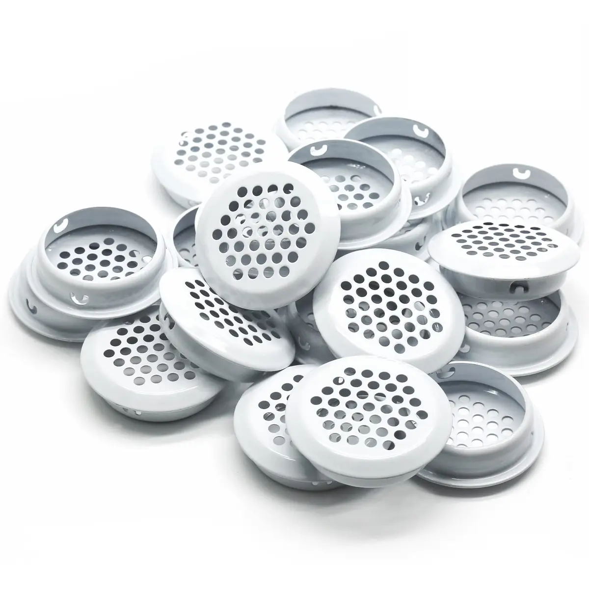 Piutouyar 20Pcs 35mm Air Vents Round Soffit Vents, White | Stainless Steel Circular Vent Mesh for Kitchen & Wardrobe - main product image
