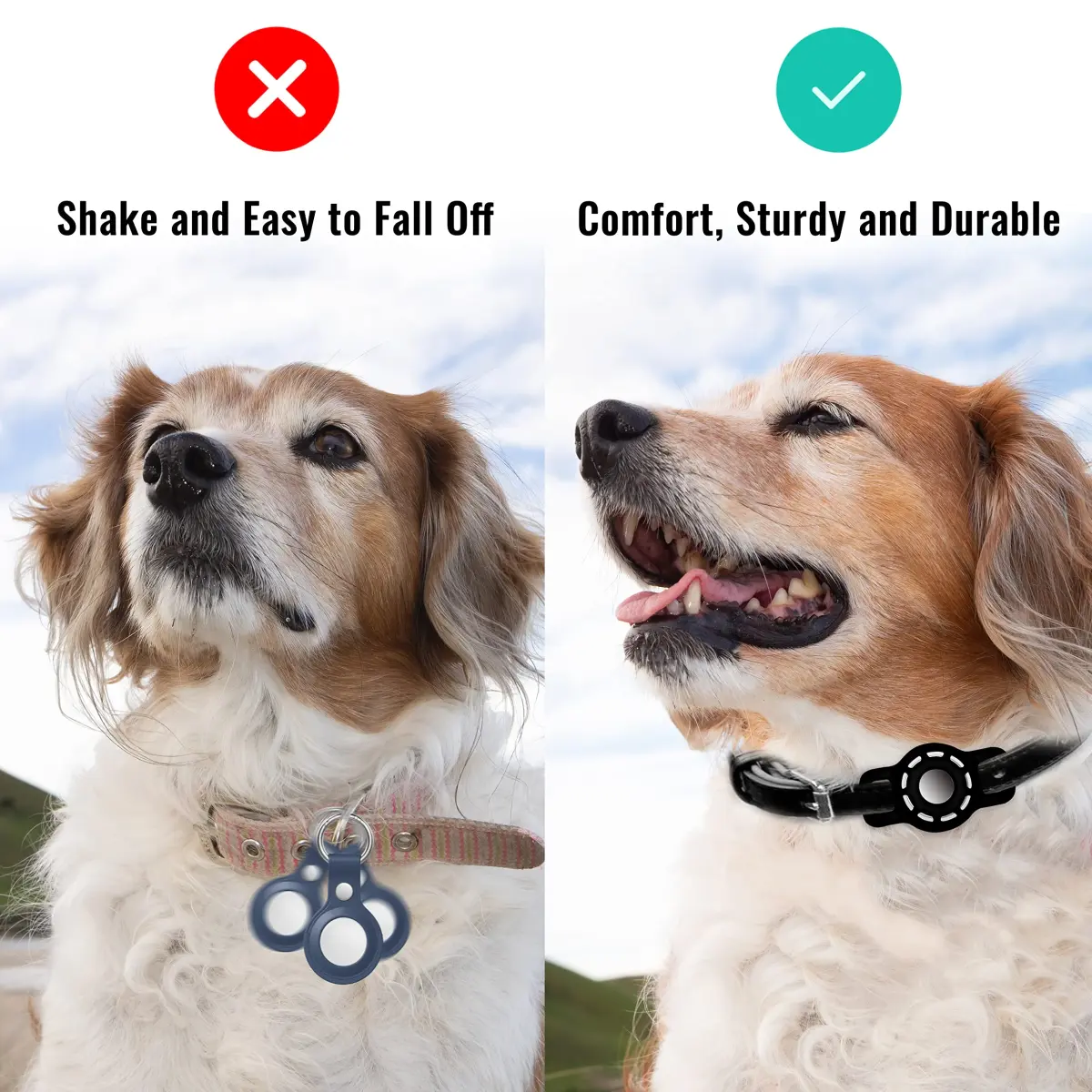 THXSBUDDY Air Tag Cat Collar Holder 2 Pack | Fits Collars Up to 0.5 Inch, Black - view 4