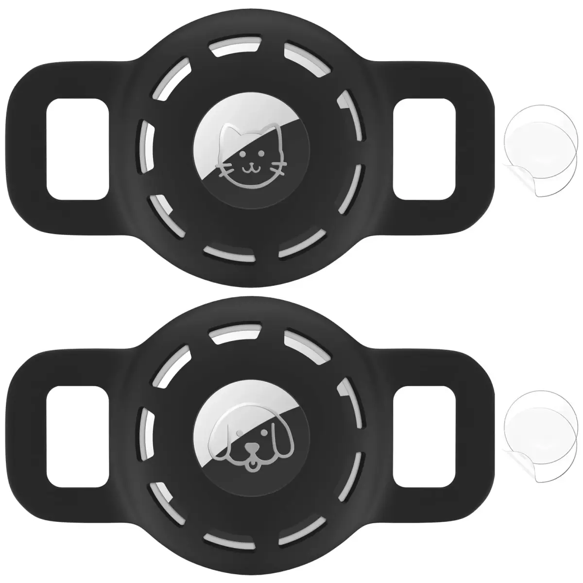 THXSBUDDY Air Tag Cat Collar Holder 2 Pack | Fits Collars Up to 0.5 Inch, Black - main product image