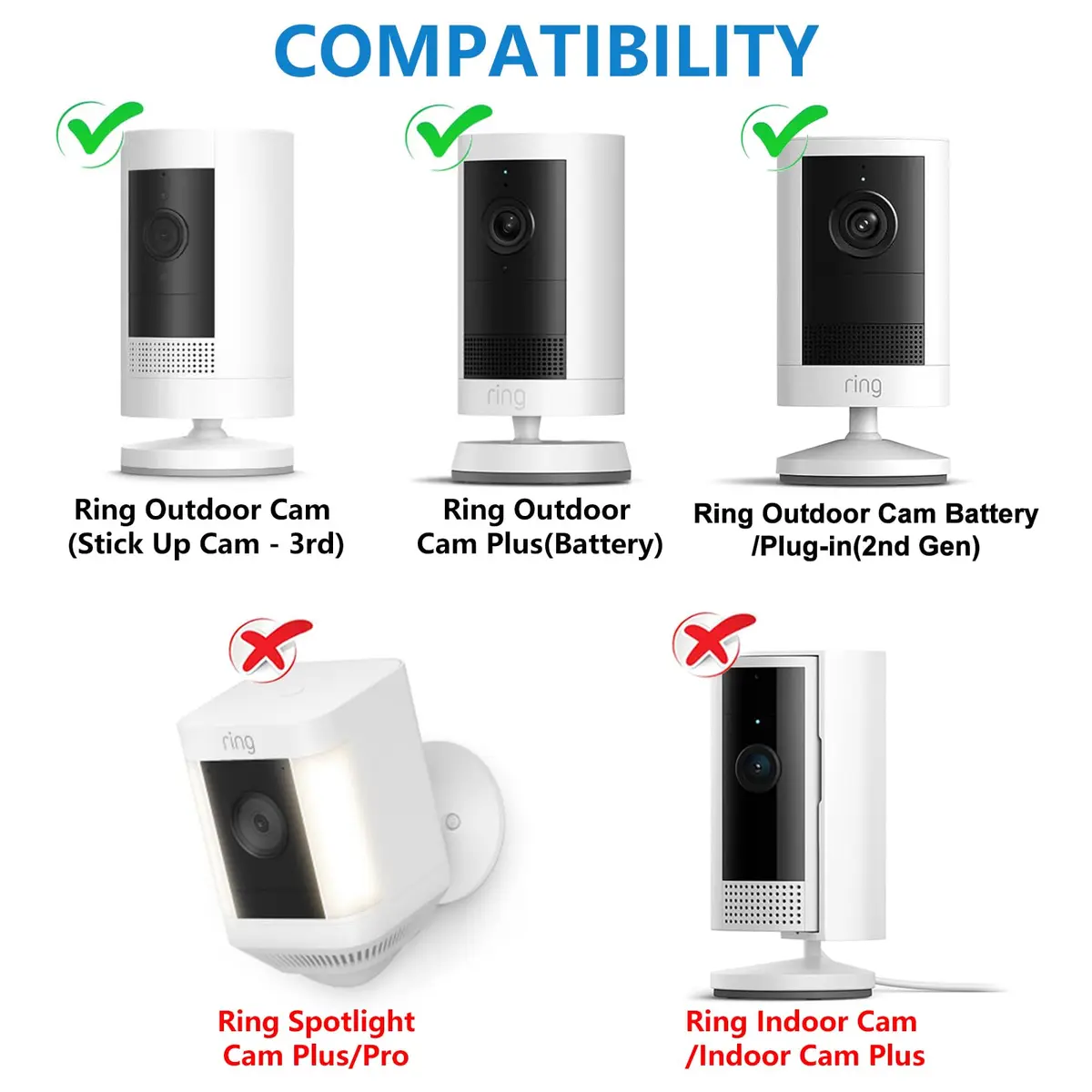 ALERTCAM 2Pack Adjustable Security Wall Mount Bracket for Ring & Outdoor Cameras | Perfect View Angle, Indoor/Outdoor Use - view 2