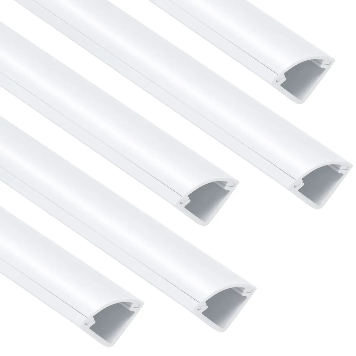 ZhiYo Corner Cable Hider 85in (2.16m) Total Length | Paintable PVC Raceway for 1-2 Wires - main product image