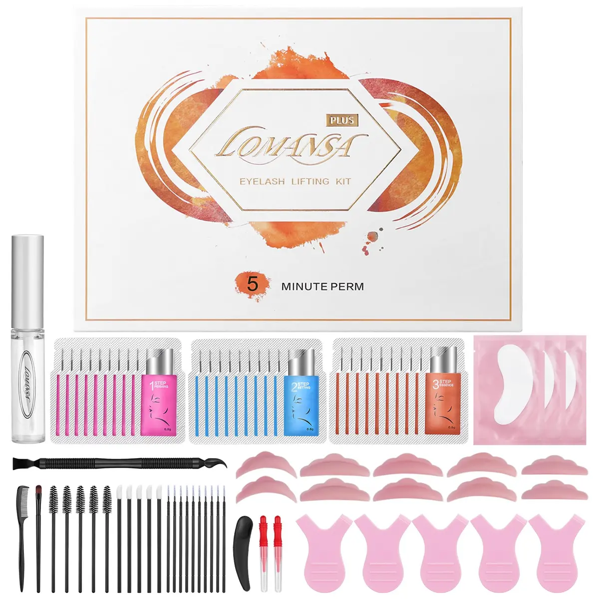 Lomansa Lash Lift Kit - Easy to Use Salon-Quality Eyelash Perm Kit with Full Tools - main product image