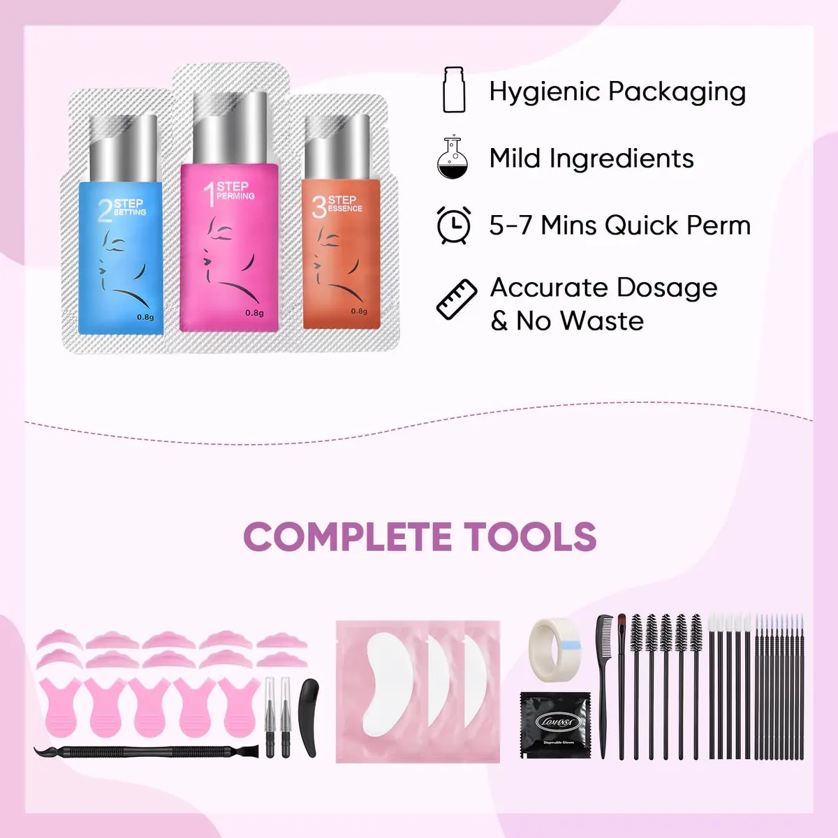 Lomansa Lash Lift Kit - Easy to Use Salon-Quality Eyelash Perm Kit with Full Tools - view 4
