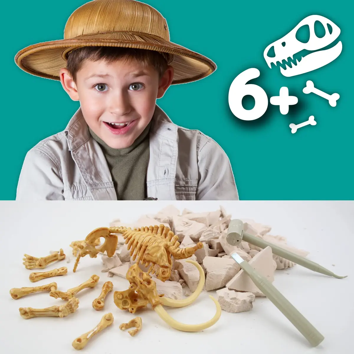 Science4you Mammoth Dinosaur Fossil Digging Kit - Excavate & Assemble 17 Dino Bones | Paleontology Fun for Kids 6-14 - view 6