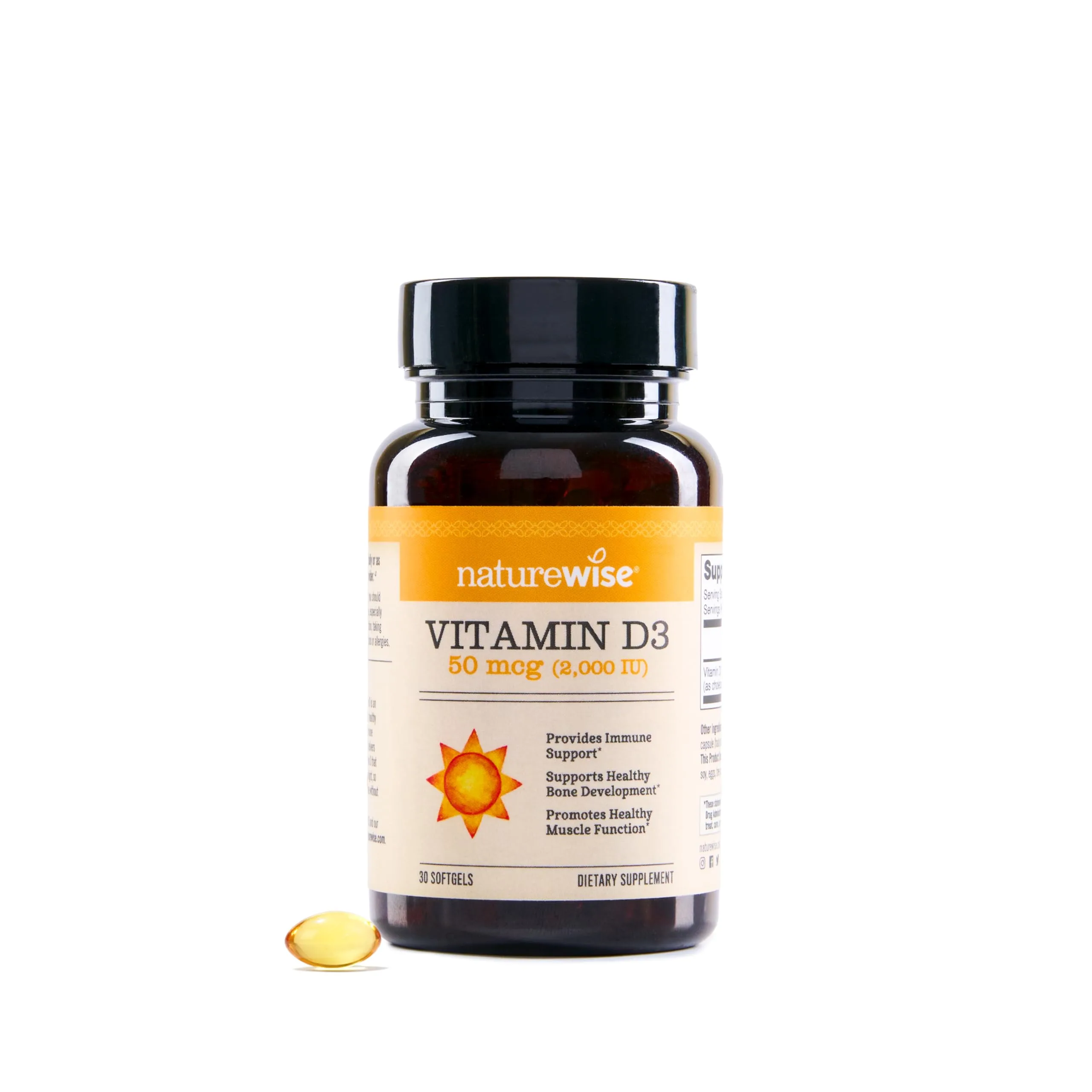 NatureWise Vitamin D3 2000iu (50 mcg) 30 Count Mini Softgels | Immune Support, Bone Health - main product image