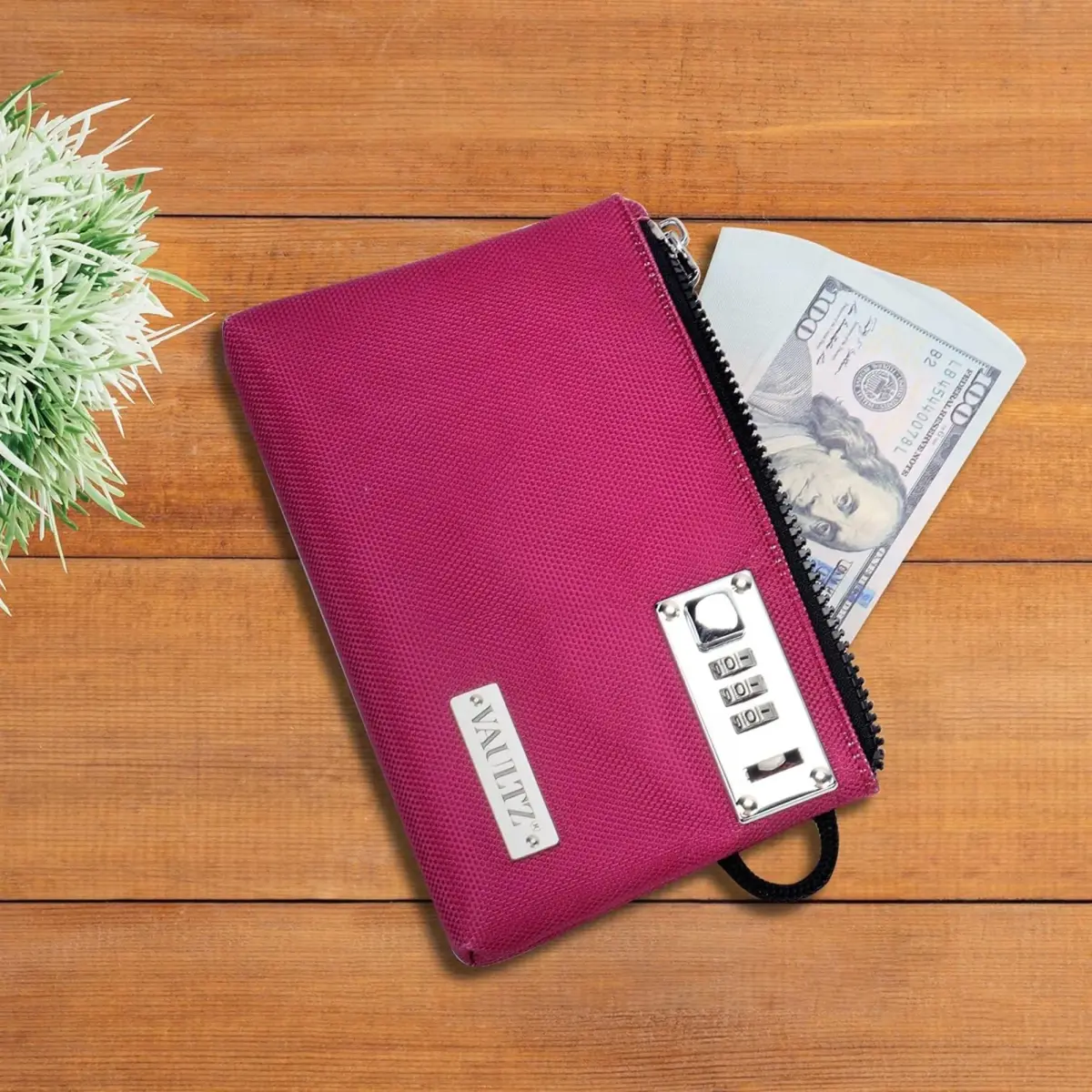 Vaultz Berry Locking Accessories Pouch, 7x10 Inches - Secure Zippered Storage for Valuables - view 4