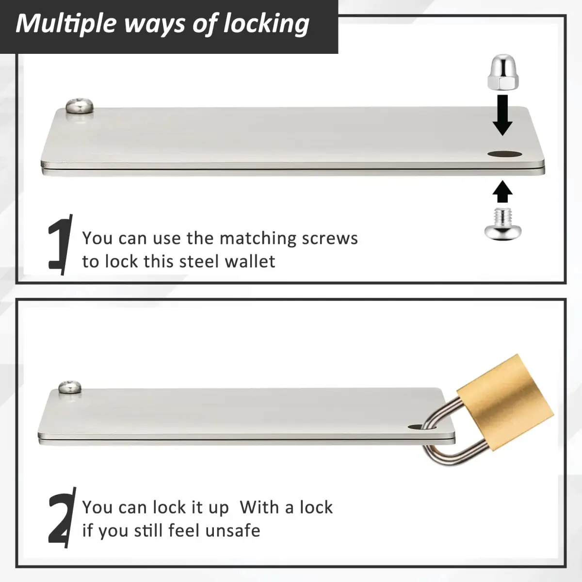 Hotop Crypto Seed Storage Metal Plate 4 Pack | Stainless Steel Backup for BIP39 Wallet, Fireproof, Waterproof (Silver) - view 5