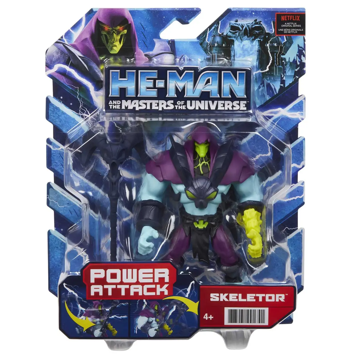 Masters of the Universe Skeletor Action Figure 14 cm (5.5 Inch) | Netflix Series Villain with Power Attack Move - view 7