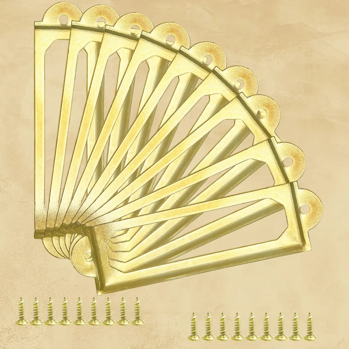 Rierdge Antique Label Holder 2.3 Inch Gold 30 Pcs | Retro Iron Pull Handles for Cabinets & Drawers - view 5