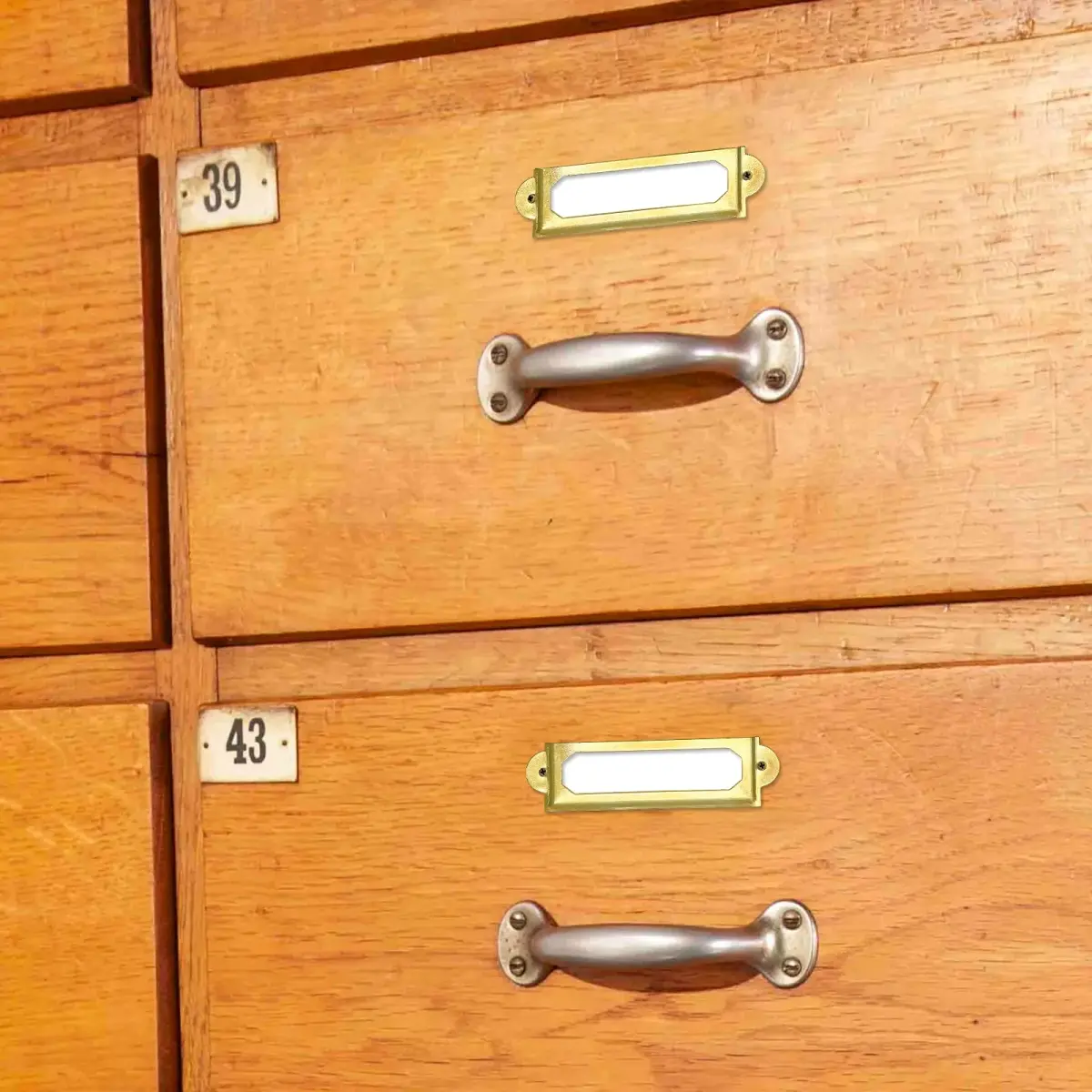 Rierdge Antique Label Holder 2.3 Inch Gold 30 Pcs | Retro Iron Pull Handles for Cabinets & Drawers - view 7