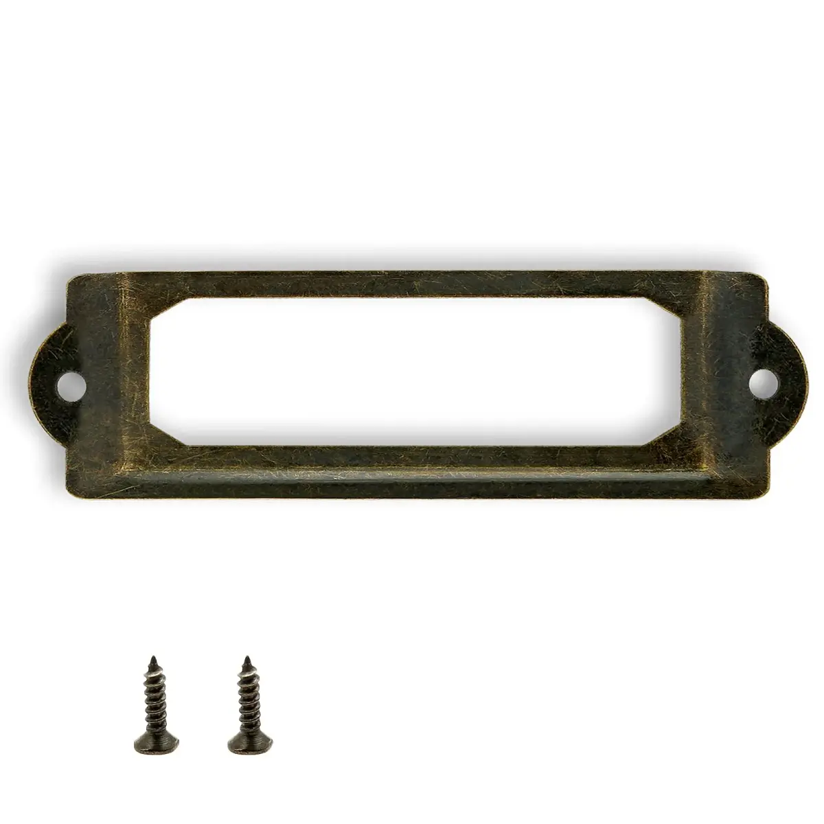 Rierdge Antique Label Holder 59.4mm (2.34 Inch) Bronze, 30 Pcs | Retro Iron Drawer Pulls for Cabinets & Boxes - main product image