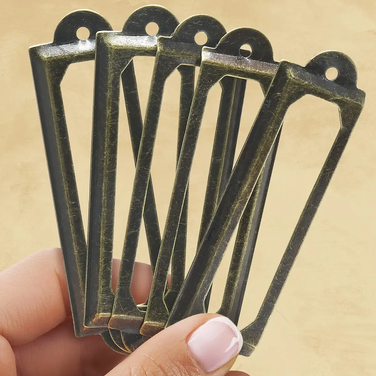 Rierdge Antique Label Holder 59.4mm (2.34 Inch) Bronze, 30 Pcs | Retro Iron Drawer Pulls for Cabinets & Boxes - view 5
