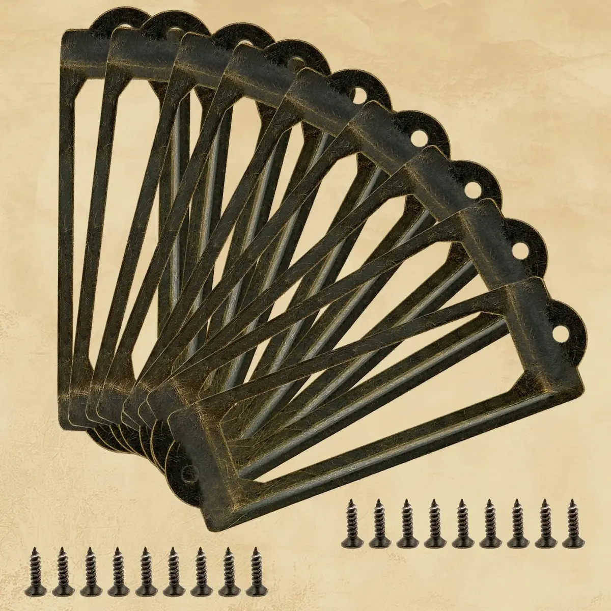 Rierdge Antique Label Holder 59.4mm (2.34 Inch) Bronze, 30 Pcs | Retro Iron Drawer Pulls for Cabinets & Boxes - view 3