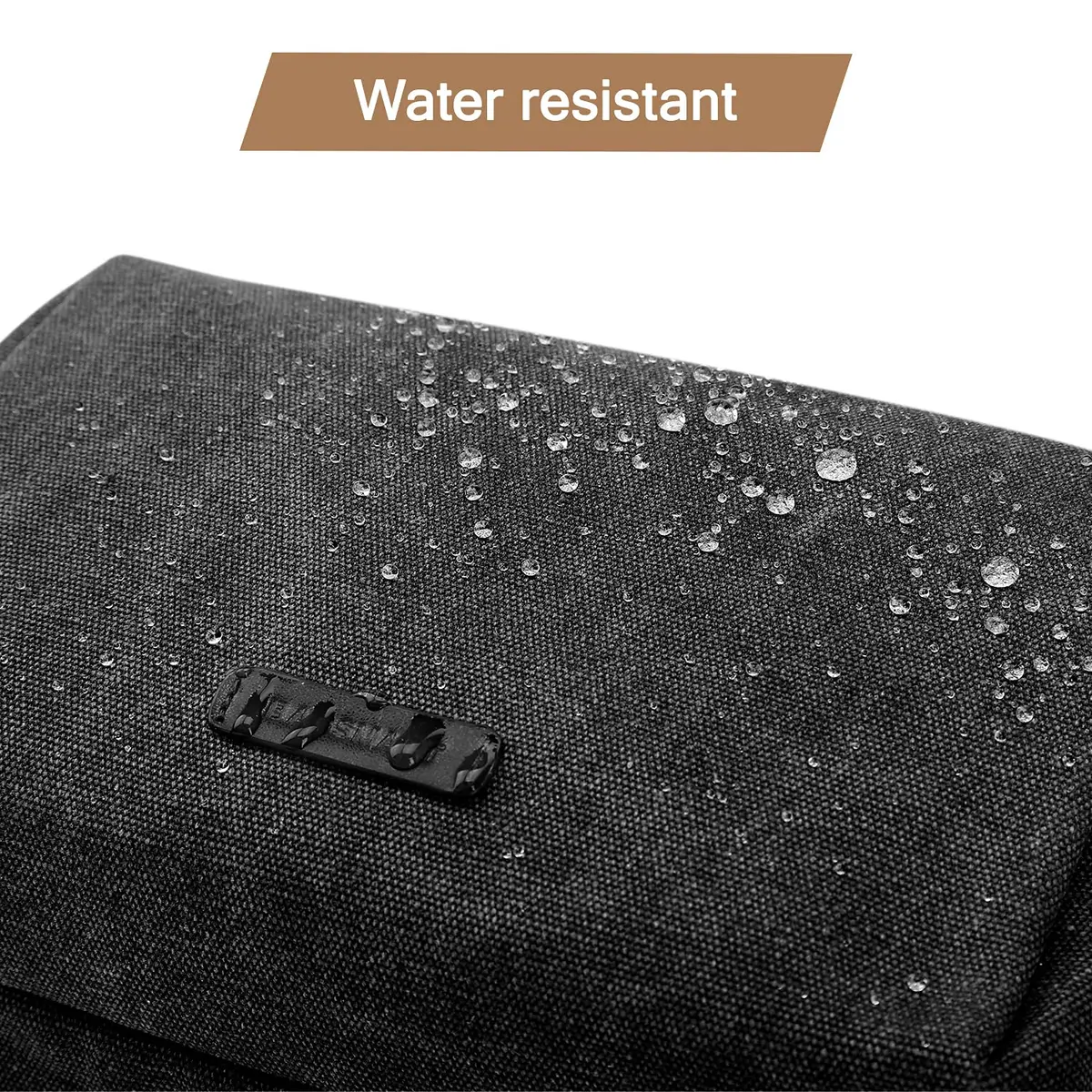 BAGSMART Toiletry Bag for Men, Canvas Travel Organizer, Water-Resistant, Medium | Water-resistant toiletry kit with elastic bands - view 5